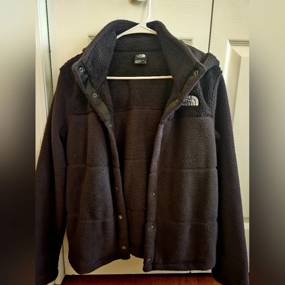 NWOT Black North Face Hooded Fleece Jacket, Sz M - Picture 2 of 7